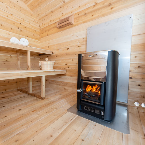 Georgian Cabin Cedar Sauna with Front Porch