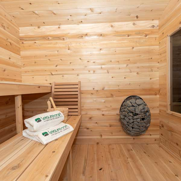 Georgian Cabin Cedar Sauna with Front Porch