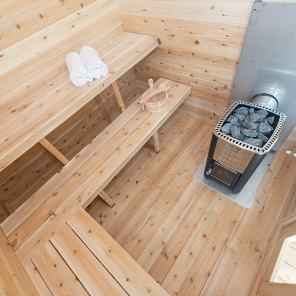 Georgian Cabin Cedar Sauna with Front Porch