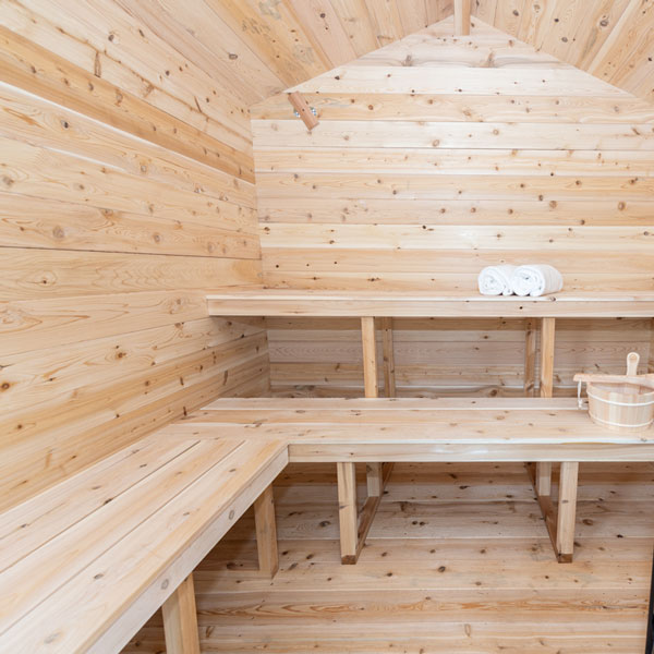 Georgian Cabin Cedar Sauna with Front Porch
