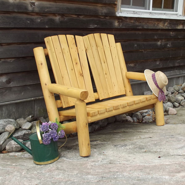 Muskoka Log Bench – White Cedar