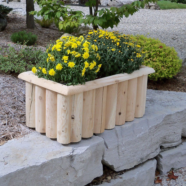 Cedar Log Planter Box