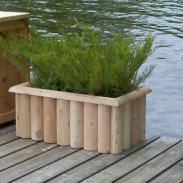 Cedar Log Planter Box 40