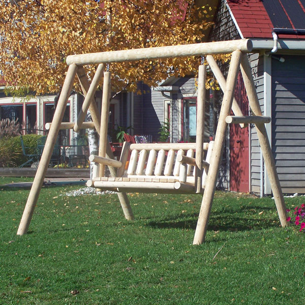 Cedar Log Swing with A-Frame
