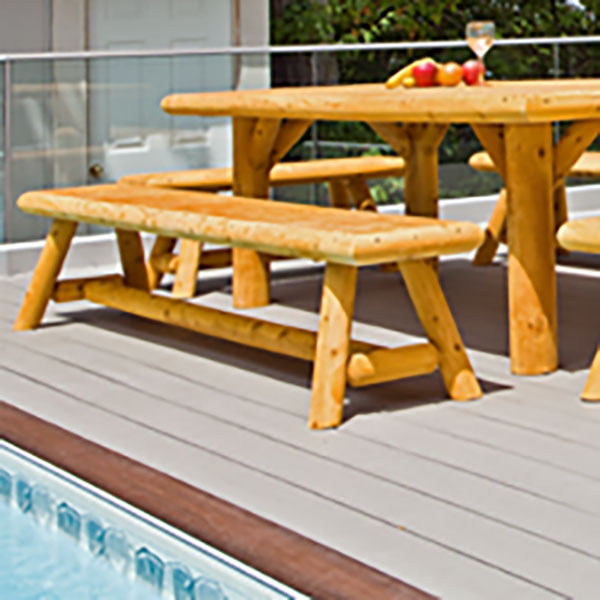 Cedar Log Bench 96"