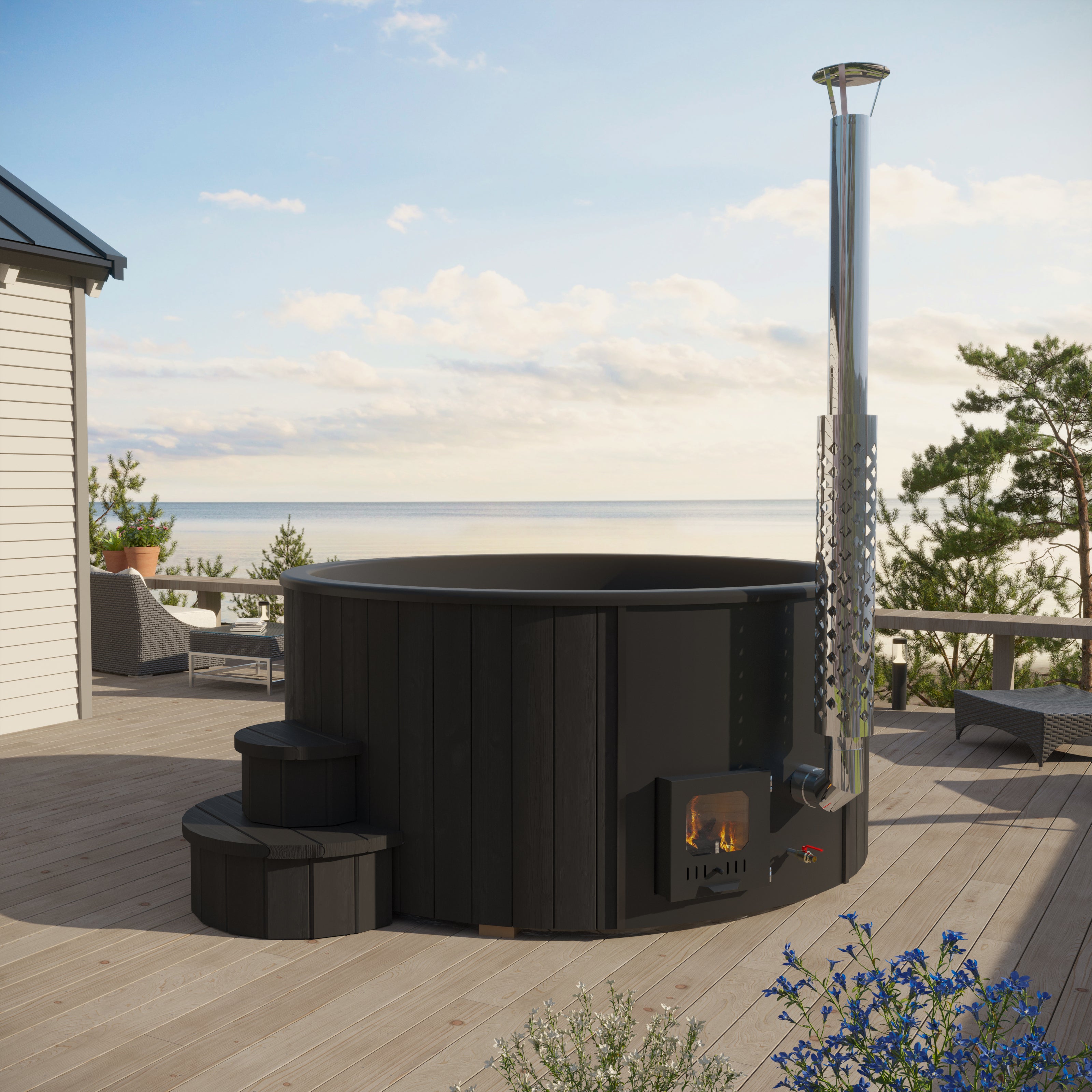 SaunaLife Model S4B Wood-Burning Hot Tub