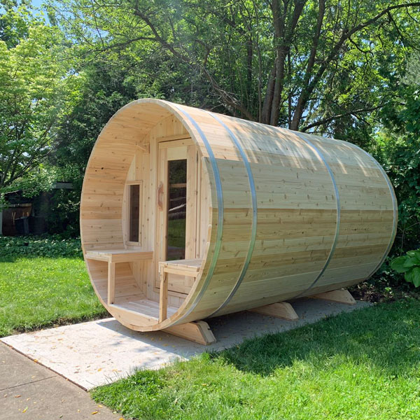 Tranquility Cedar Barrel Sauna with Porch