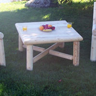 Square Cedar Log Coffee Table
