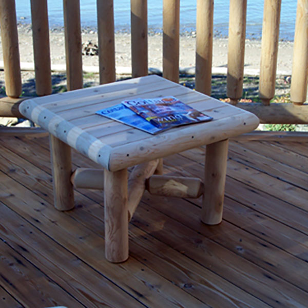 Square Cedar Log Coffee Table