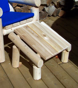 Log Footrest/Ottoman – White Cedar
