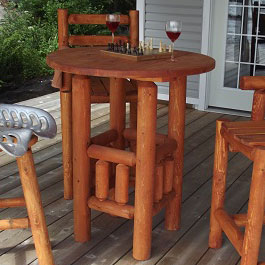 Cedar Log Bistro Table