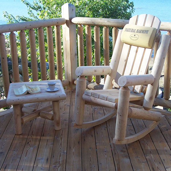 Cedar Log Square End Table 24"