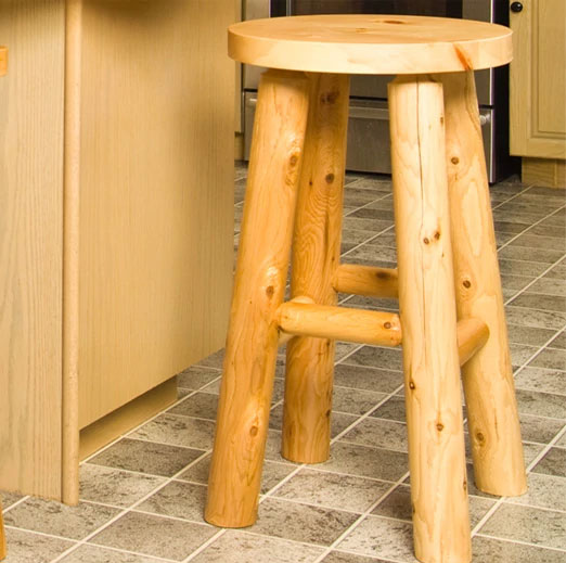 Cedar Log Bar Stool 30"