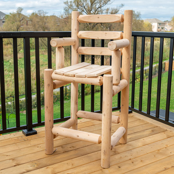 Cedar Log Captain Bar Stool 30"