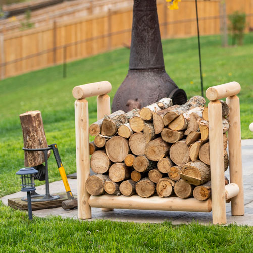 Cedar Rustic Firewood Rack
