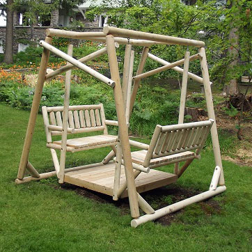 Cedar Log Double Swing