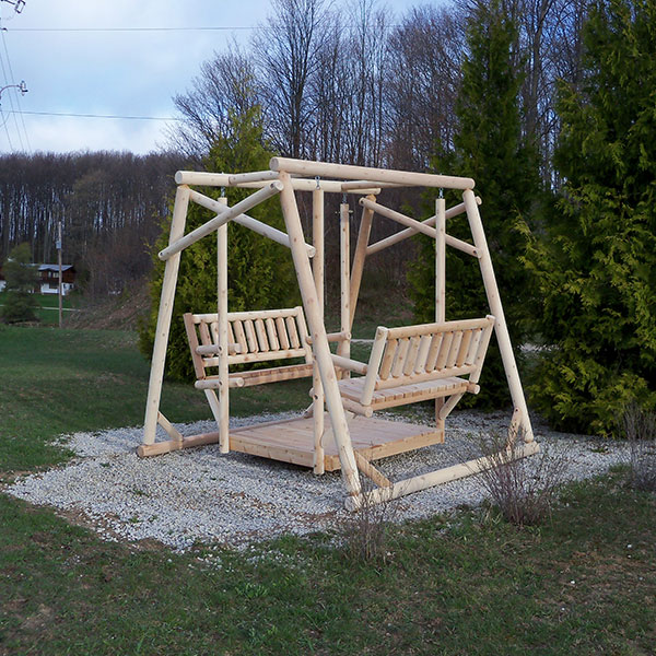 Cedar Log Double Swing