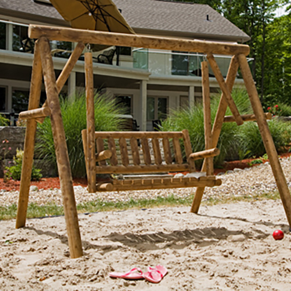 Cedar Log Swing with A-Frame