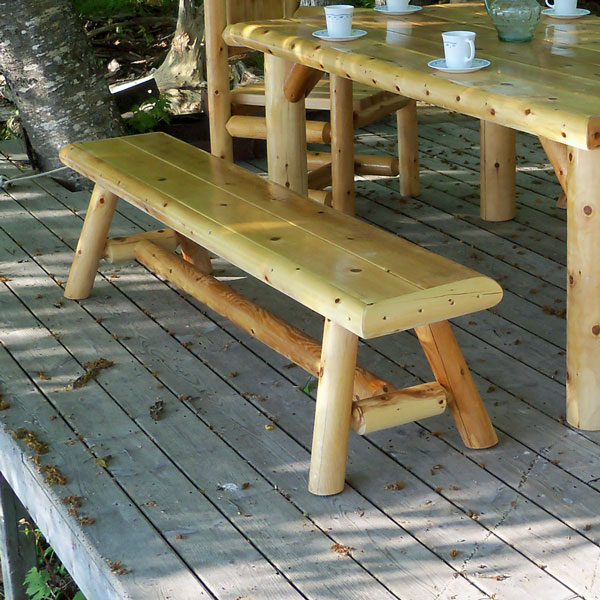 Cedar Log Bench 96"