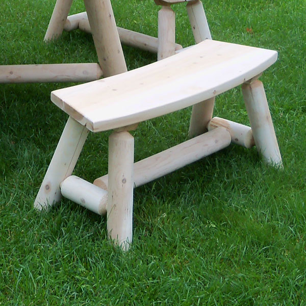Log Dining Bench – White Cedar