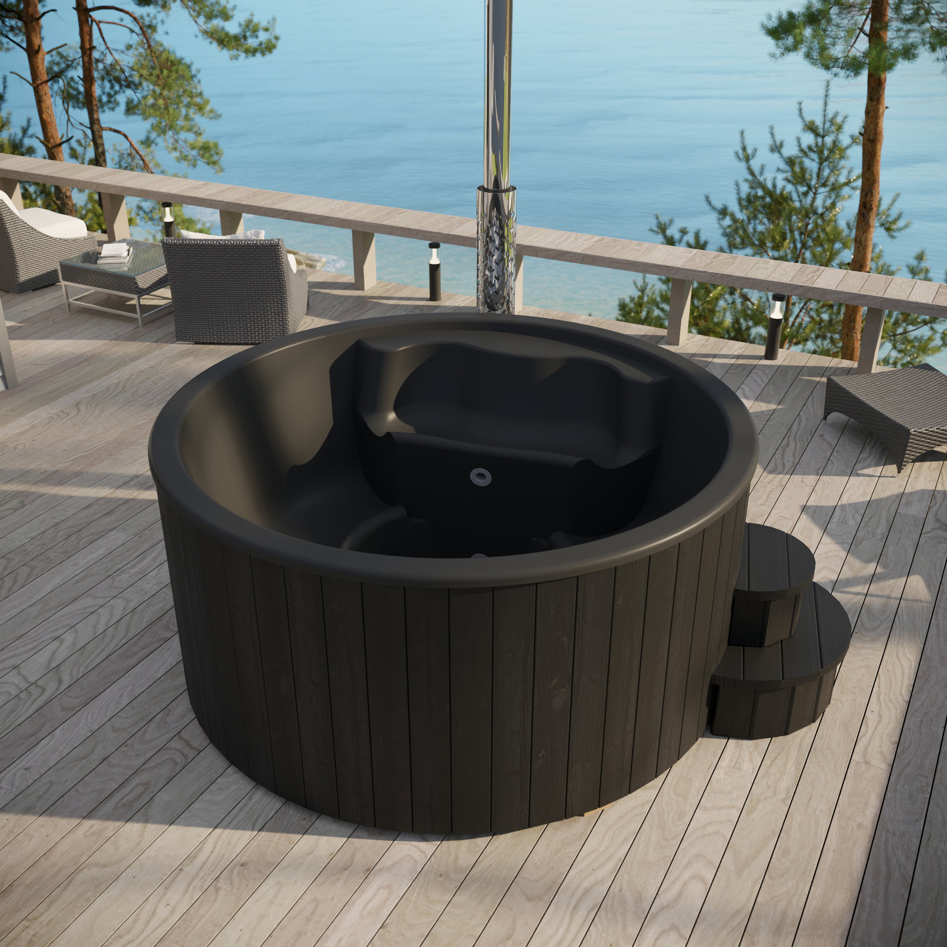 SaunaLife Model S4B Wood-Burning Hot Tub